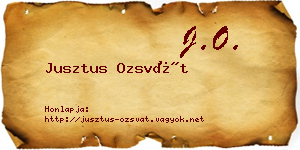 Jusztus Ozsvát névjegykártya